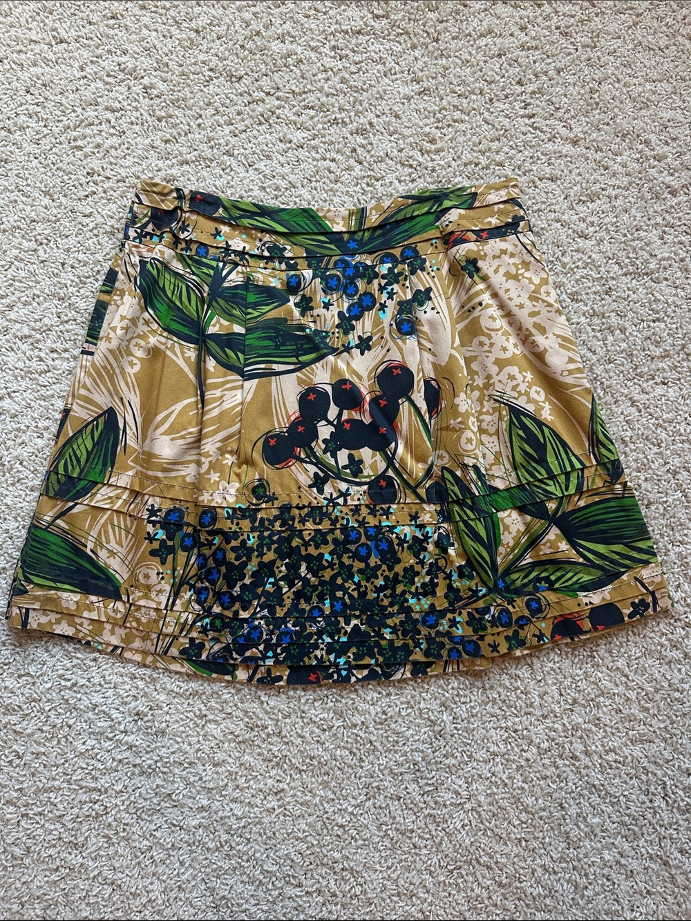 Anthropologie Edme & Esyllte Tropical Print Mini Skirt Size 8